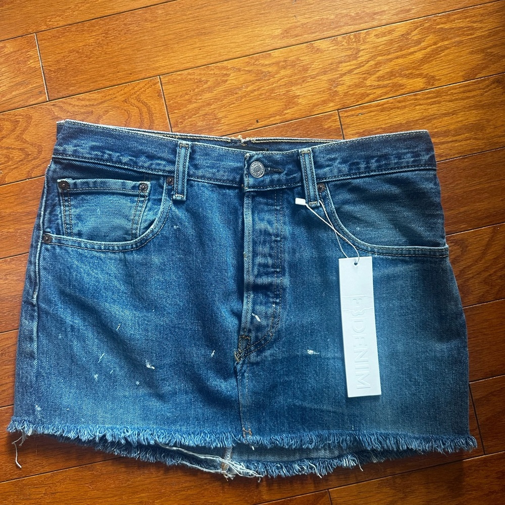 NWT EB Denim | Vintage Mini Skirt - Dark Wash - Picture 2 of 9